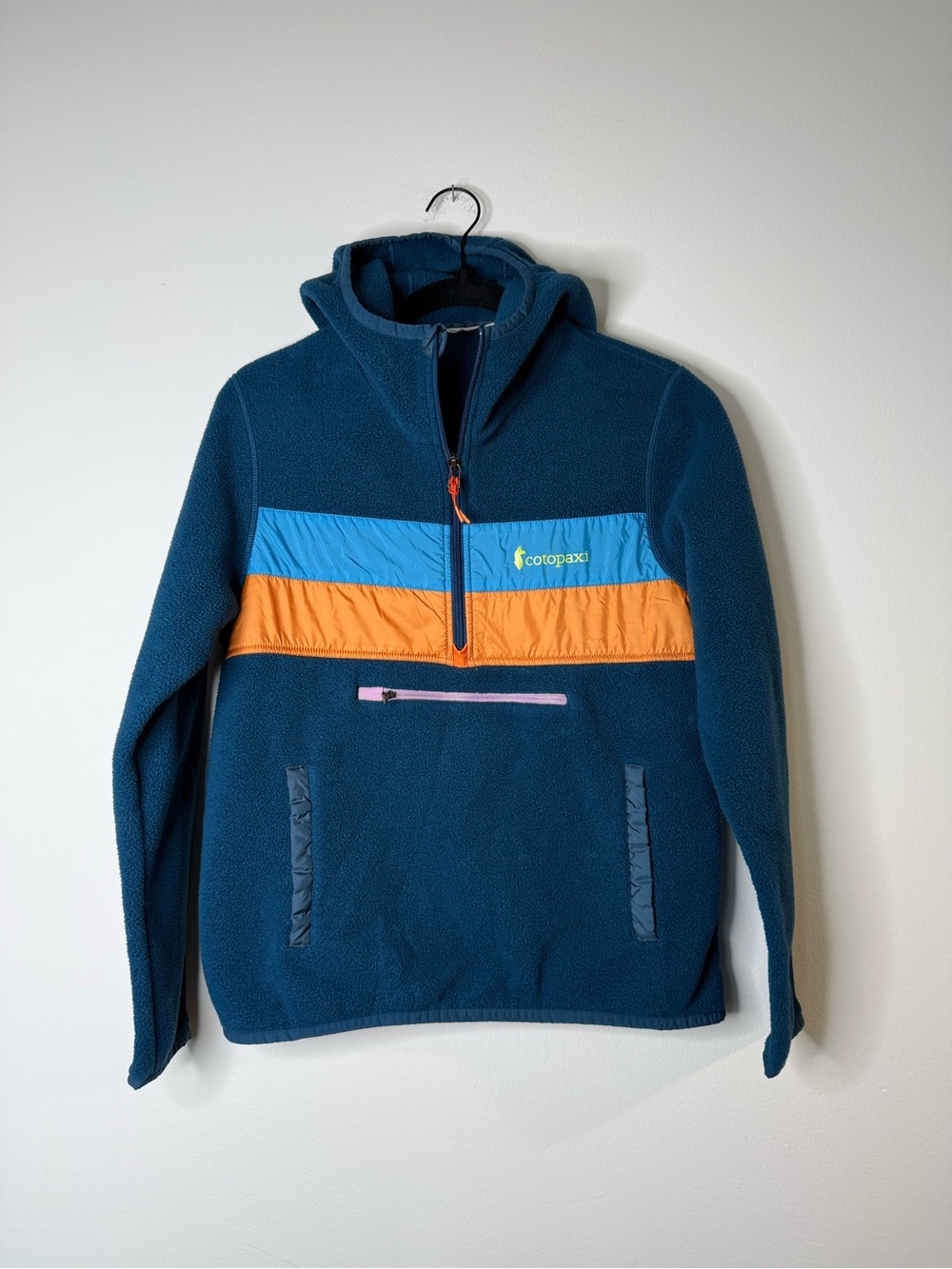 Cotopaxi Women’s Teca Fleece Pullover Half Zip with Hood - colorblock chest